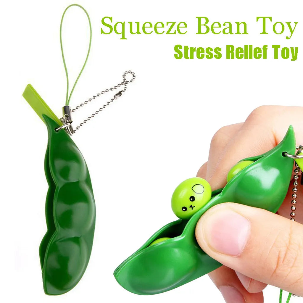 Squeeze Peas concentration / stress relief fidget keychain