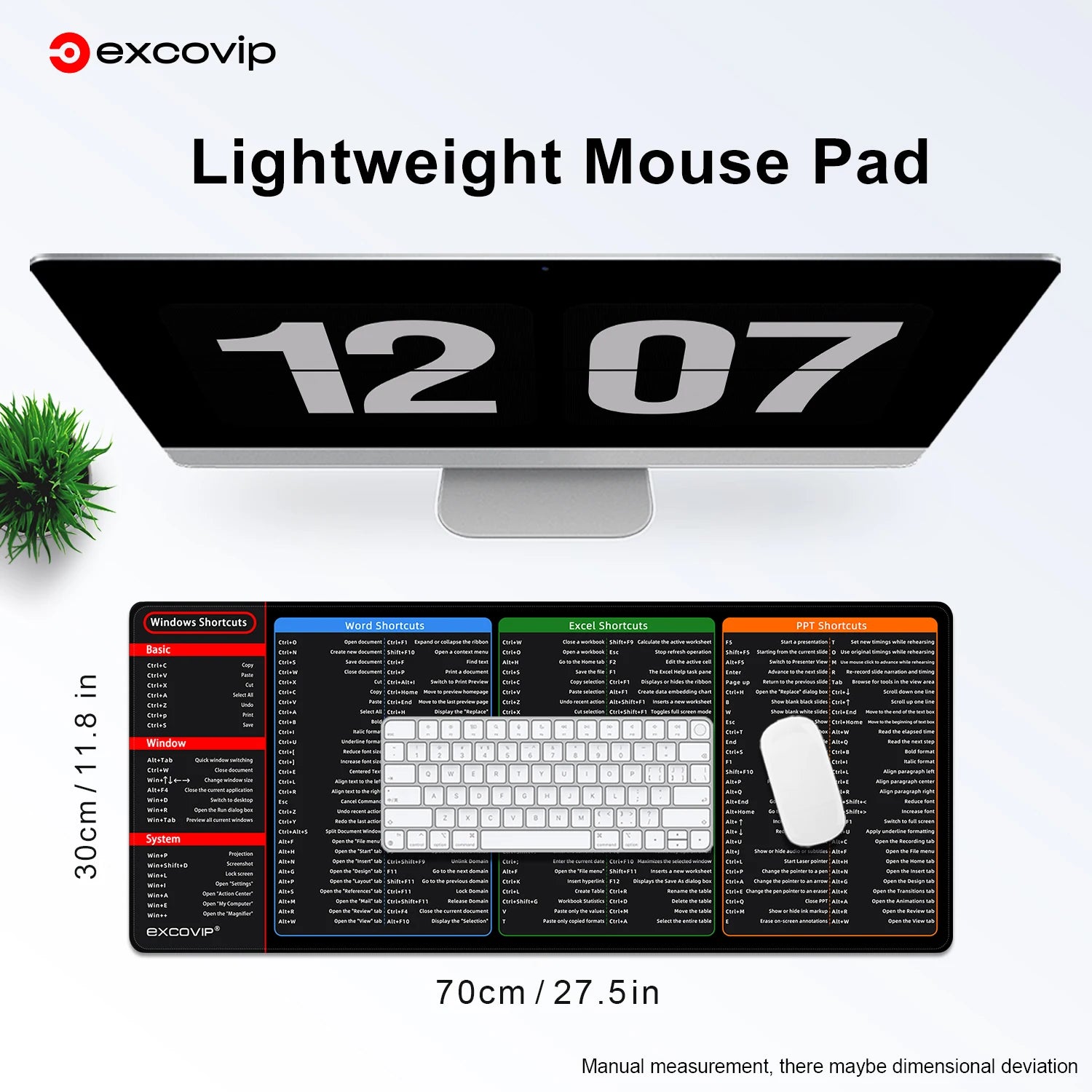 Extended EXCO Office Shortcuts Mouse Pad: Excel, Powerpoint, Word