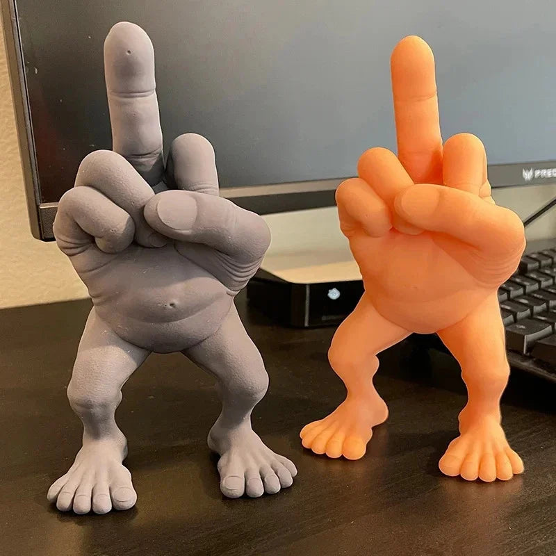 Middle Finger Figure With Legs Funny Office Desk Ornament