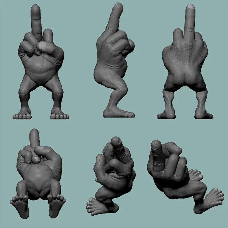 Middle Finger Figure With Legs Funny Office Desk Ornament