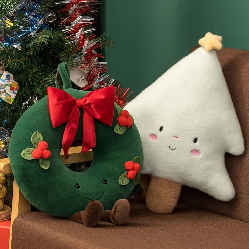 Christmas Ginger Bread Plush Pillow Stuffed Chocolate Cookie Cabin House Decor Cushion Funny XMas Tree Party Decor Doll Plushie