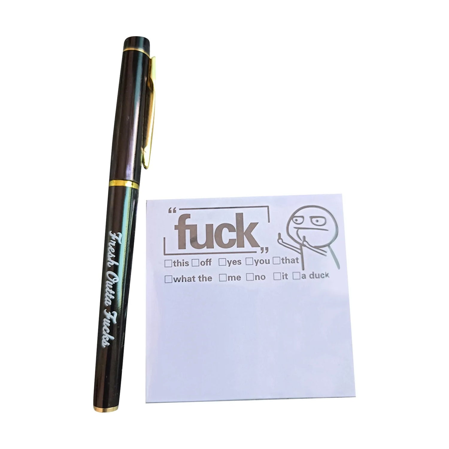 Fresh out of F*cks Pen and Pad set