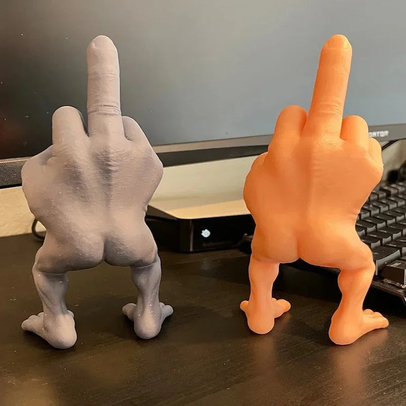 Middle Finger Figure With Legs Funny Office Desk Ornament