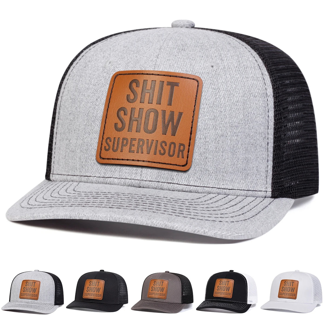 Shit Show Supervisor Leather Patch Adjustable Baseball Hat